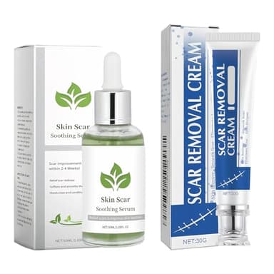 30 g Gel Silicone Cicatrice Creme Cicatrice Et 50 Ml D'Essence Anti-Cicatrice, RéParatrice En Profondeur,Douce Et Respectueuse De La Peau, à Absorption Rapide, AdaptéE à Tous Les Types De Peau