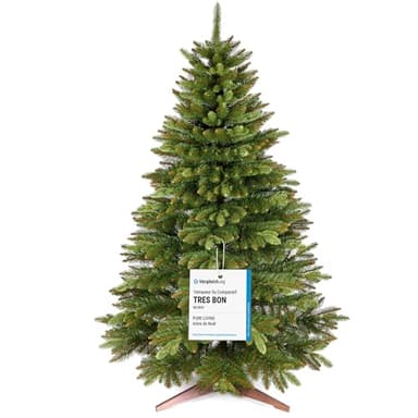 Sapin de Noël Artificiel Premium 180 cm - Gagnant du Test - Réalisme Exceptionnel, Branches épaisses, livré avec Support en Bois et Sac de Rangement – Pure Living