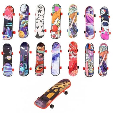 JYXNU 15x Mini Skate Doigt, Planches à Doigts Stylées, Mini Skateboards, Professionnels Planche à roulettes, Skateboard Professionnel, Planche à Roulettes pour Enfants ou Décoration(Motif Aléatoire)