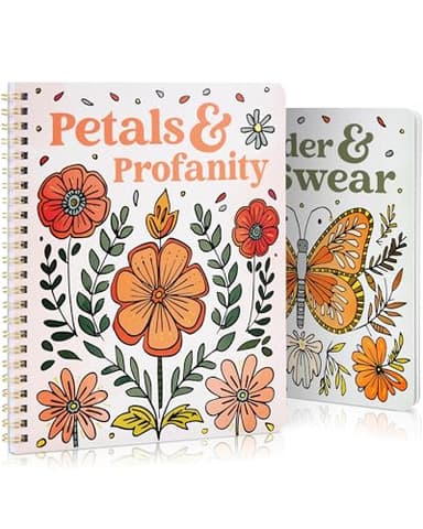 Lot de 2 Livres de Coloriage pour Adultes – Cahiers de Coloriage Anti-Stress et Relaxation avec Floraux et Humoristiques – Activité Manuelle Détente et Créative pour Femmes, Idéal Cadeau Bien-Être