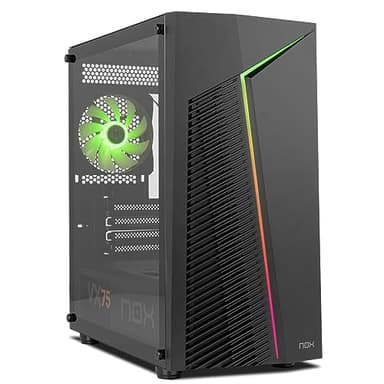 NOX XTREME PRODUCTS Infinity Zeta - Mini Tour M-ATX/ITX ARGB Rainbow Dynamic, latéral en Verre trempé, Espace pour 6 Ventilateurs, Compatible avec Les Cartes Graphiques jusqu'à 310 mm, USB 3.0, Noir