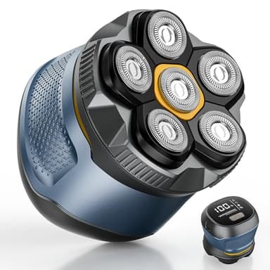 Singphere Rasoir Tete Chauve Homme, Rechargeable Sans Fil Tondeuse Cheveux Hommes, Utilisation Humide Et Sèche Skull Shaver, Rasoir Électrique À Tête Flexible 6d Avec Tête De Lame Magnétique