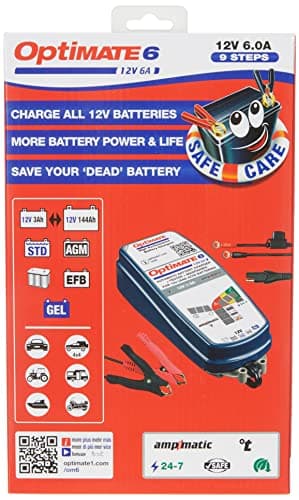 TecMate OptiMate 6 Ampmatic, TM180, Chargeur-Mainteneur-Récupérateur 12V 5A batterie moto voiture bateau camping-car