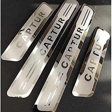 ENFILY 4Pcs Accessoires de Protection de Plaques de Seuil de Porte de Voiture en Acier Inoxydable pour CAPTUR 2014-2023, Bande Décorative Anti-Usure de Seuil