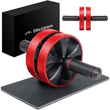 EliteAthlete Roue Abdominale - Roulette Abdominaux - AB Wheel - Rouleau Abdo - Abdos musculation appareil de sport fitness - AB Roller incl. tapis rembourré