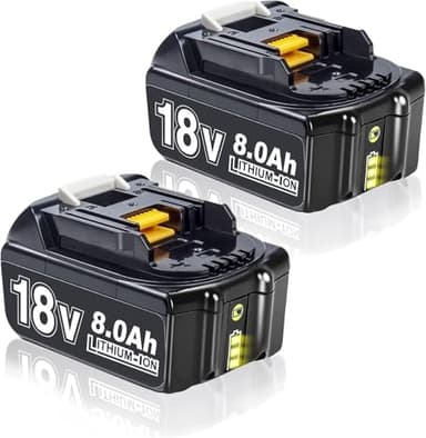 BATTOOL pour Makita BL1860B Lot de 2 batteries de rechange 18 V 8,0 Ah/8000 mAh pour Makita 18 V BL1860B BL1850B BL1860 BL1830 BL1815 BL1860B BL1835 BL1845 BL1850 199 4205. 3 LXT-400 avec batterie LED