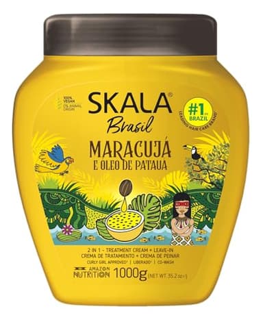 SKALA - Après-Conditionneur Brasil Maracuja e Óleo de Pataua - Contient Beurre de Karité et Panthénol - Sans Sulfates, Parabènes, Silicones, Pétrolatum et Huile Minérale, Multicolore, 1000 ml