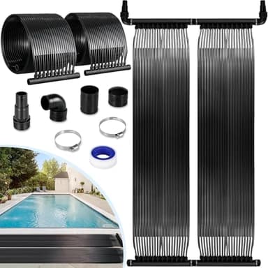 Chauffage Solaire pour Piscine 75x 300 cm, Chauffage Solaire de Piscine, Collecteur Solaire, Réchauffeur Solaire pour Piscine de 2,1㎡ jusqu'à 12000l d'eau, Tapis solaires, Extensible, Résistant aux UV