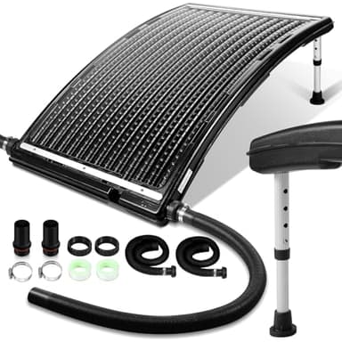 Fiqops Chauffage Solaire de Piscine - Panneau Solaire - 113 x 69 x 35 cm - Chauffage Solaire 10 000 l/h - Raccordement 32-40 mm - Extensible - Système Solaire pour Eau Chaude, Douche de Jardin