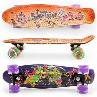 UpTone360 Mini Cruiser Skateboard | Pour enfants à partir de 6 ans | Roulement à billes ABEC 9 | Charge maximale : 100 kg | Durable et stable | Idéal pour les enfants à partir de 4, 8 et 10 ans, les