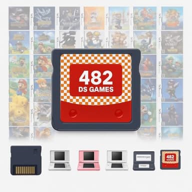 DS Game, 482 in 1 Game Cartridge Multicart, Game Pack Card Super Combo for DS DSL DSi 3DS 2DS XL/LL