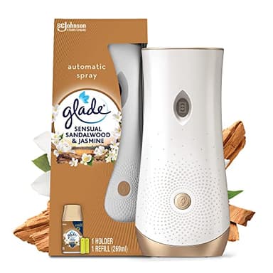 Glade Automatic Spray Diffuseur - Infusé Aux Huiles Essentielles - Jusqu'à 2 Mois De Parfum - Sensual Sandalwood & Jasmine - 1 Diffuseur + 1 Recharge