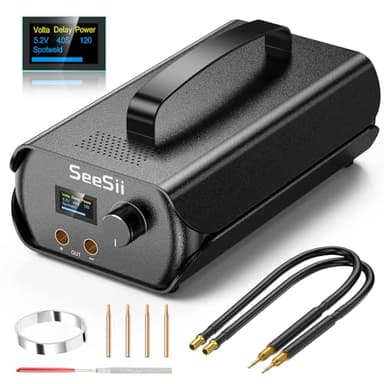 SEESII Soudeur par Points Condensateur, Soudeuse par Point pour Batteries avec Condensateur 3000 F, Spot Welder avec 120 Vitesses Supporte Bandes de Nickel 0,1-0,3 mm