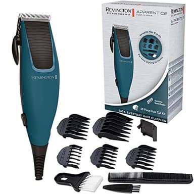Remington Tondeuse Cheveux [Idéal Débutant] Apprentice (Lames Acier Inoxydable auto-affûtées, 5 Sabots 3-18 mm, 1 Peigne Coiffeur, 1 Brosse Cou, 1 Brossette Nettoyage) Tondeuse HC5020