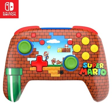 Turtle Beach Rematch Mario Brick Manette sans fil sous licence officielle Nintendo pour Nintendo Switch avec batterie rechargeable. Fonctionne aussi avec la Nintendo Switch 2 - Bouton C indisponible