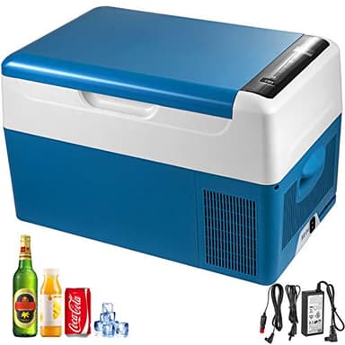 VEVOR Glacière Portable Électrique 12/24V Réfrigérateur Portable Automobile, Mini Frigo de Voiture Électrique avec Batterie de Voiture à 3 Niveaux Double Mode avec Panneau de Commande LCD