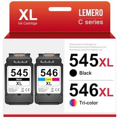 LEMERO Encre 545 546 XL Compatibles pour Cartouche Canon 545-546 Noir et Couleur pour Canon Pixma TS3151 TS305 MX495 IP2800 IP2855 MG2450 MG2550 MG2555S MG2950S TR4551(Noir/Couleur,2-Pack)