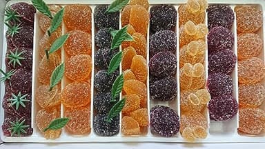 Pâtes de fruits 1 Kg I saveurs ( fraise, poire, cerise noire, ananas, framboise, abricot, orange, mangue, cassis) I Coffret cadeau I Pates De Fruits Naturelles I pâte de fruits Artisanales I Sport I