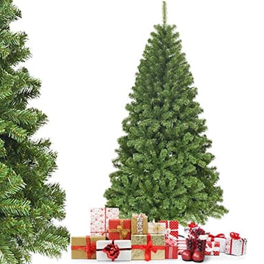 COSTWAY Sapin de Noël Artificiel 180 cm, 928 Branches en PVC, Arbre de Noël Vert, Support Métallique et Pliable, Sapin de Noel pour Maison Bureau Magasin Hôtel