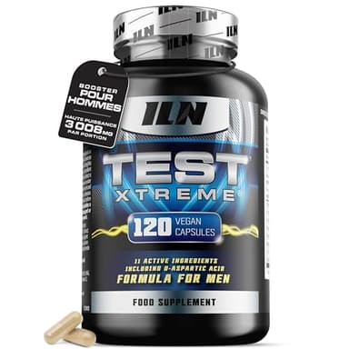 Test Xtreme pour Hommes – Complément Booster Haute Puissance avec Acide D-Aspartique, Maca, Zinc et Magnésium – 120 Gélules Véganes