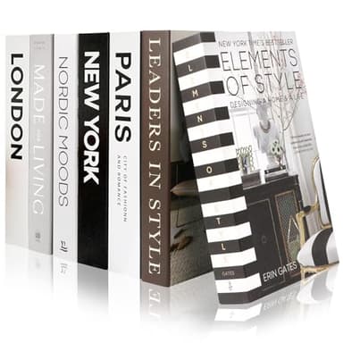 Lighterday Lot de 7 livres décoratifs pliables pour étagères, faux livres pour décoration d'intérieur, table basse, bibliothèque