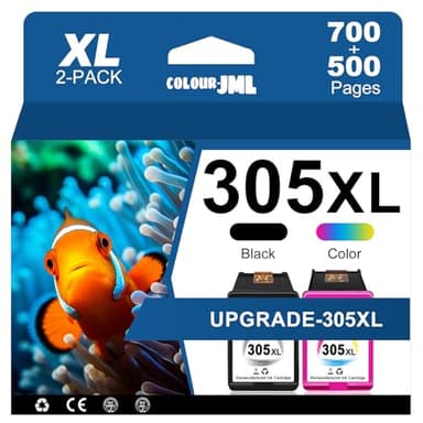 【Mise à niveau-305XL】 305 XL Pack Cartouches Compatibles pour HP 305 Noir et Couleur pour Encre Deskjet 2700 2710 2720 2723 4100 4110 4120 4122/ Envy 6000 6010 6020 6030 6032 6420 Cartouche d'encre