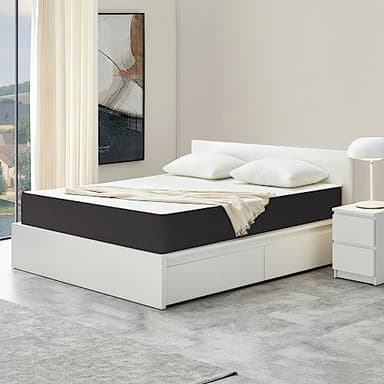 IZTOSS Luxe Matelas 140x190 - Épaisseur 16cm - Mousse à Mémoire de Forme - Confort Mi-Ferme - Blanc + Gris