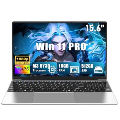 CHIFUYOU Ordinateur Portable 16 Go RAM, 512 Go SSD 15,6 Pouces M3-6Y30 (0,9 à 2,2 GHz), pc Portable 2026, FHD 1920 x 1080P, 5000 mAh/38,5 Wh, Carte TF, Webcam, pavé Tactile, étudiant/Professionnel