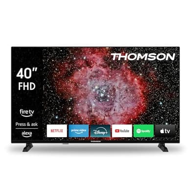 THOMSON TV 40 Pouces (100 cm) FHD Smart Fire TV, Commande vocale Alexa, Triple Tuner (DVB-T/T2/C/S/S2), Dolby Audio, DTS Virtual:X, HDR10, AirPlay, WiFi, Bluetooth, HDMI- 40FF2S34