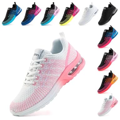 Hitmars Chaussure de Course Femme Respirante Légères Chaussures de Sport Gym Fitness Athlétiques Chaussures de Running Jogging Sneakers Confortables Rose Taille 41 EU