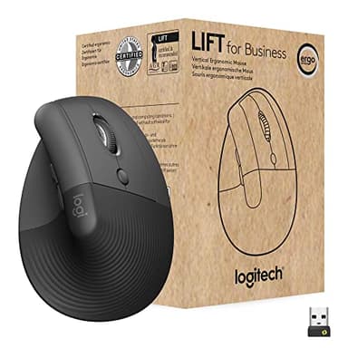 Logitech Lift for Business, Souris Ergonomique Verticale, sans Fil, Bluetooth ou Logi Bolt USB sécurisé, clics Silencieux, certifiée dans Le Monde Entier, Windows/Mac/Chrome/Linux - Graphite