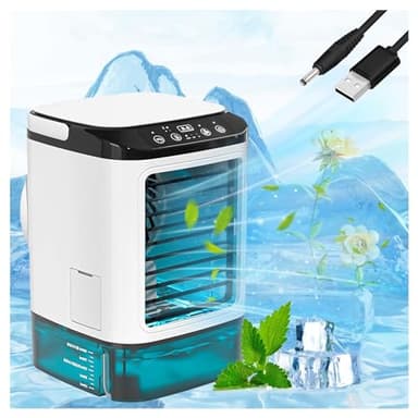 Avec Glacière Climatiseur, Climatiseur Mobile Sans évacuation 3 Vitesses Et LED 7 Couleurs Clim Sans Tuyau D évacuation Rafraichisseur D'air