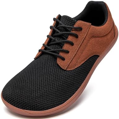 JUEQIBAA Homme Chaussures Pieds Nus Orteil Large Baskets Minimaliste Chaussures Décontractées Respirant Poids Léger pour Marcher Courir L'haltérophilie Marron 43