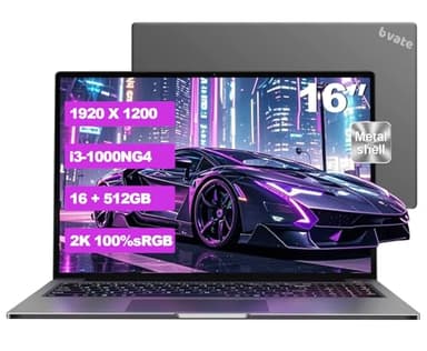 Ordinateur Portable 16 Pouces Core i3-1000NG4 (jusqu'à 3,2 GHz)16+512Go SSD | Soutien Extension 1TB ,PC Portable Win11 Avec Double WIFI 1920x1200 BT4.2 Souris sans Fil&AZERTY Clavier Couverture-Gris-1