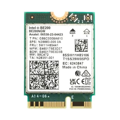 New Wi-FI 7 Bluetooth 5.4 Intel BE200 WiFi Card BE200NGW 2.4/5/ 6 GHz 5.8 Gbps for Windows 11 PC Laptop, Not Support AMD