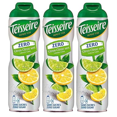 Pack de 3 sirops sans sucre citron citron vert