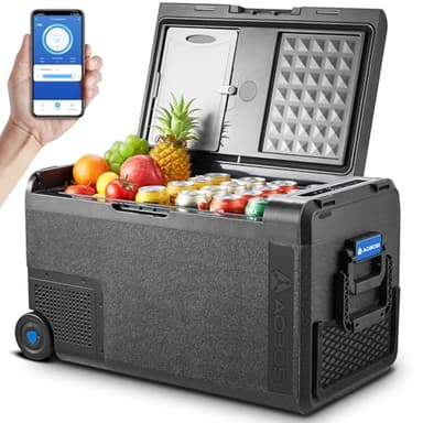 AAOBOSI Glacière Electrique 38L, Glacière à Compression 12V/24V et 100-240V, -20°C à 20°C, Robuste Glaciere Electrique pour Voitures, Camions, Véhicules de loisirs, Bateaux, Maisons, Camping et Pêche