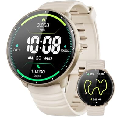 Parsonver Montre Connectée avec GPS Intégré, 5ATM Étanche Smartwatch Natation pour Piscine/Eau Libre, Montre Connecté avec AMOLED Écran, 100+ Sports,Fréquence Cardiaque,Sommeil (Gris Français, 42 mm)