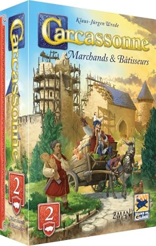 Asmodee - Carcassonne - Extension 2 Marchands & Bâtisseurs - Hans im Glück - Jeu de société de stratégie - Dès 7 Ans - 2 à 6 Joueurs - 55 Min - Version Française
