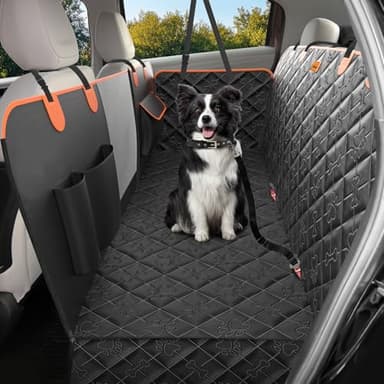 UPAWPIA Protection Voiture Chien Siege Arriere Imperméable Antidérapante Housse Voiture Chien avec Fenêtre en Filet Protege Siege Voiture Chien, Convient à la Plupart des Voitures SUV et Camions