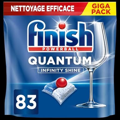 Finish Quantum Infinity Shine Pastilles Lave-Vaisselle, Elimine Les Taches Tenaces, 83 Capsules