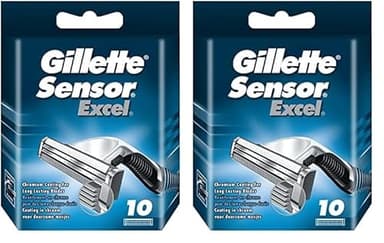 Gillette Lames de Rasoir Homme Sensor 3, Pack de 10 Lames de Recharges (Lot de 2)