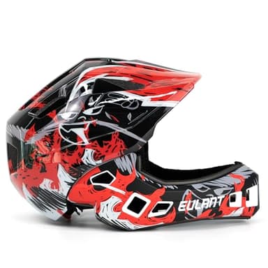 EULANT Casque de Vélo pour Enfants, Casque Intégral avec Mentonnière pour Garçons et Filles,Casque de Protection pour Vélo BMX Scooter Moto Downhill Hoverboard,Poids Léger & Amovible