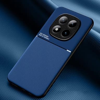 COMAKU Coque pour Xiaomi Redmi Note 15 Pro+ Plus 5G/Xiaomi Poco M8 Pro 5G Ultra-Mince PU +TPU Silicone Texture Antidérapante et Antichoc Housse Coque -Bleu