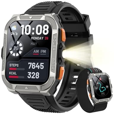 Blackview W80pro Montre Connectée Homme Femme, IA, Navigation à GPS, ChatGPT, Illumination, Batterie 900 mAh, Appel Bluetooth, Analyse Santé, 100+ Modes Sport,pour Android/iOS (Noire)