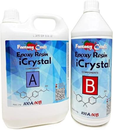 Icrystal Résine èpoxy – 3 Kg Resine Ultra Transparent - Pour la création de bijoux, River Table, créations artistiques, modélisme, Sans BPA - Assistance technique en Français