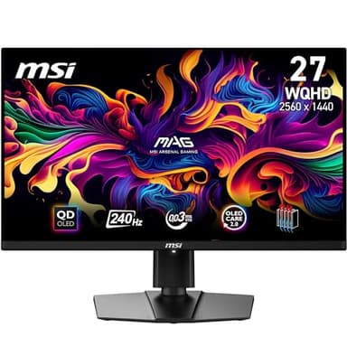 MSI MAG 271QPX QD-OLED E2 écran Gaming 26.5 Pouces WQHD - Dalle 2560 x 1440 Quantum Dot OLED, 240Hz / 0,03ms, 99.1% DCI-P3, ΔE≤2, DisplayHDR True Black 400 - DP 1.4a, HDMI 2.1, USB Type-C