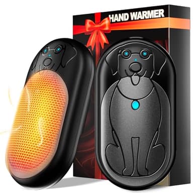 Chaufferette Main Reutilisable 2 Pack, 6000 mAh Chauffage Portable Chauffe Main Rechargeable, Chaufferette Electrique Main, Cadeaux de Noël pour l'extérieur/Camping/Chasse