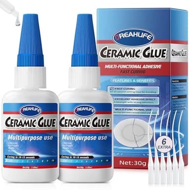 Colle Forte pour Céramique 30gx2, Colle Forte Extra Forte pour Argile, Vases, Tasses à Café, Éviers