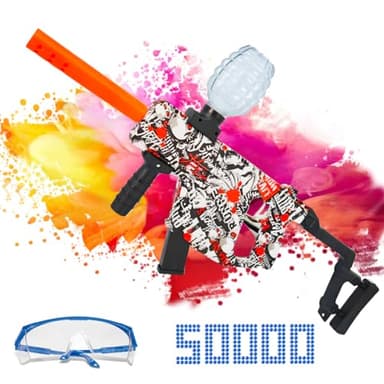 Gel Blaster - Jouet électrique avec 5000 Boules en résine et Lunettes de Protection - pour Anniversaires, fêtes, Pâques, Tournage en Plein air, Jeux d'équipe et Adultes, découvrez la Tension (Rouge)